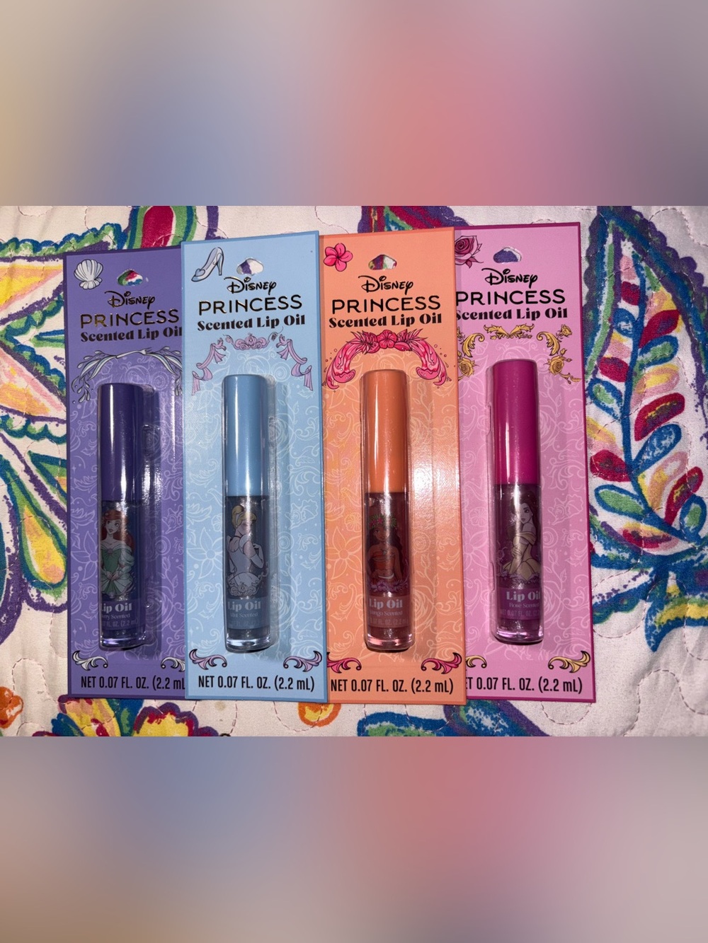 Disney Princess Scented Lip Oil Set - Purple, Blue, Orange, Pink